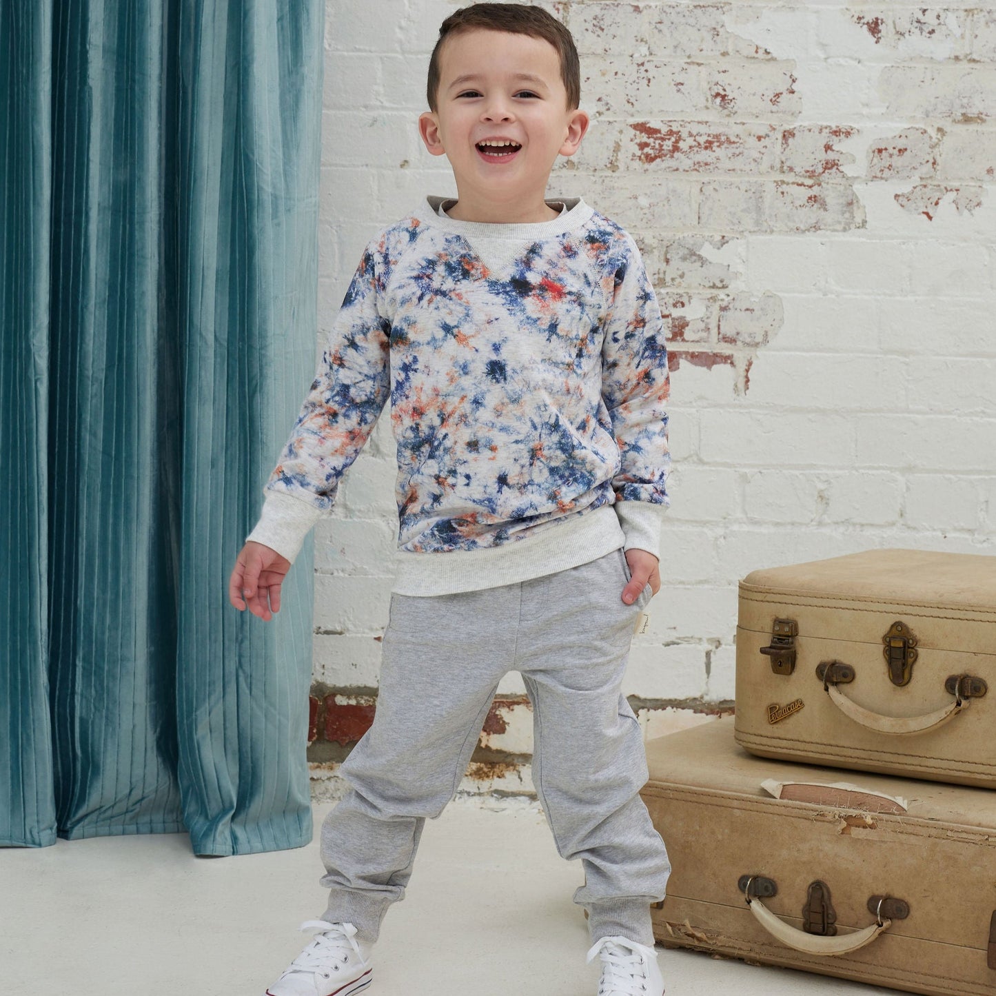 Kapow Kids Stonewash Grey Trackpants | Pants & Shorts | Bon Bon Tresor