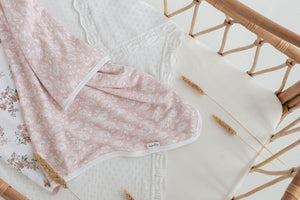 Aster and Oak Pink Floral Baby Wrap | Wraps & Swaddles | Bon Bon Tresor