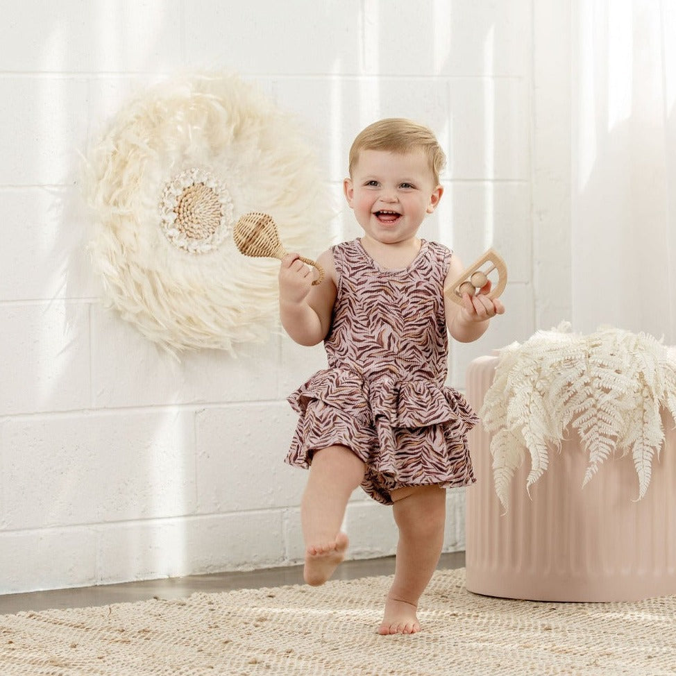 Kapow Kids Tigress Frill Romper | Rompers & Playsuits | Bon Bon Tresor