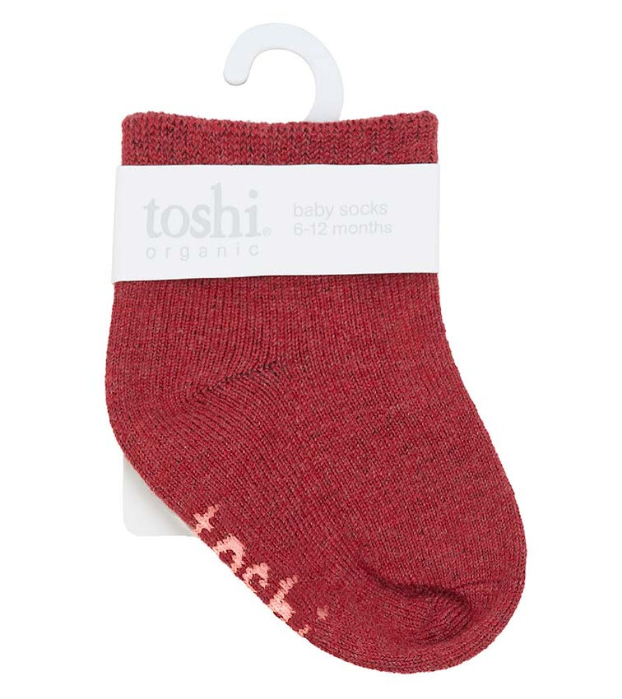 Toshi Organic Ankle Socks Dreamtime Rosewood | Socks | Bon Bon Tresor
