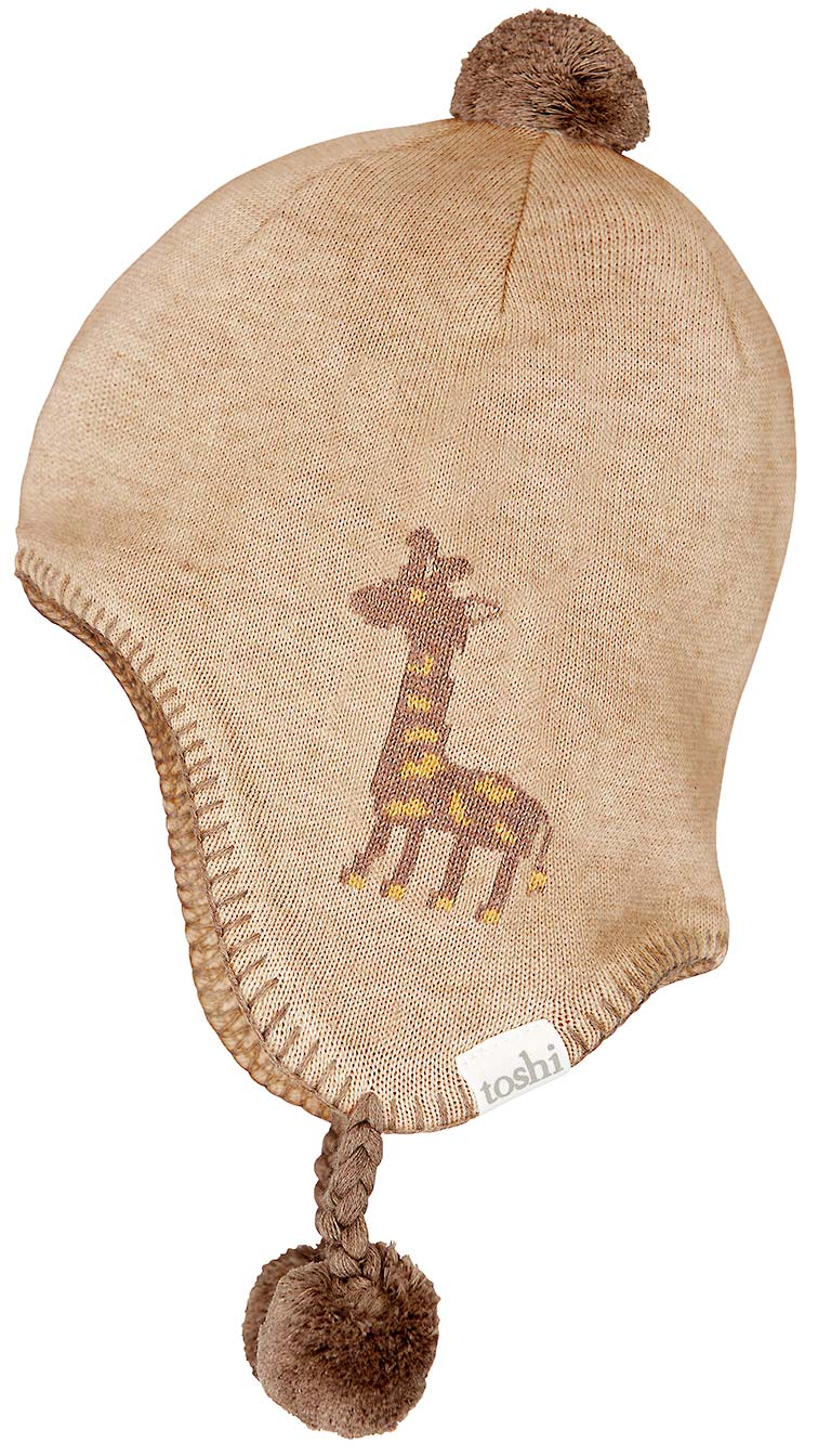 Toshi Organic Earmuff Storytime Mr Giraffe | Hats | Bon Bon Tresor