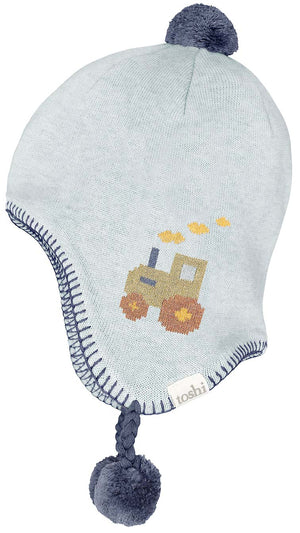 Toshi Organic Earmuff Storytime Mr Tractor | Beanie | Bon Bon Tresor