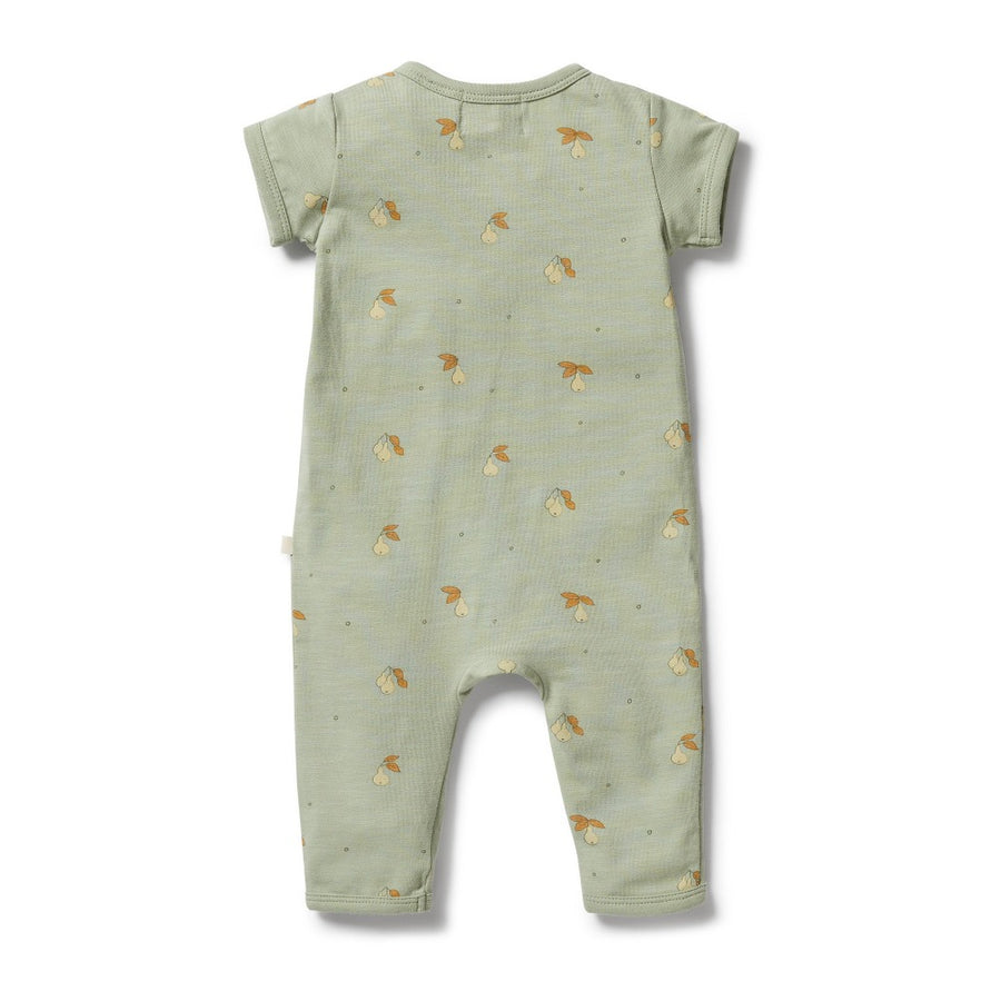 Wilson and Frenchy Organic Zipsuit Perfect Pears | Rompers & Playsuits | Bon Bon Tresor