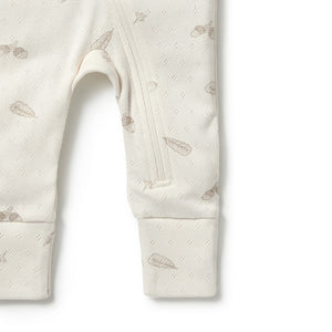 Wilson and Frenchy Organic Pointelle Zipsuit with Feet - Little Acorn | Rompers & Playsuits | Bon Bon Tresor