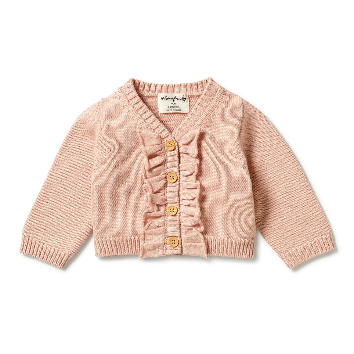 Wilson and Frenchy Knitted Ruffle Cardigan - Rose | Sweaters & Knitwear | Bon Bon Tresor