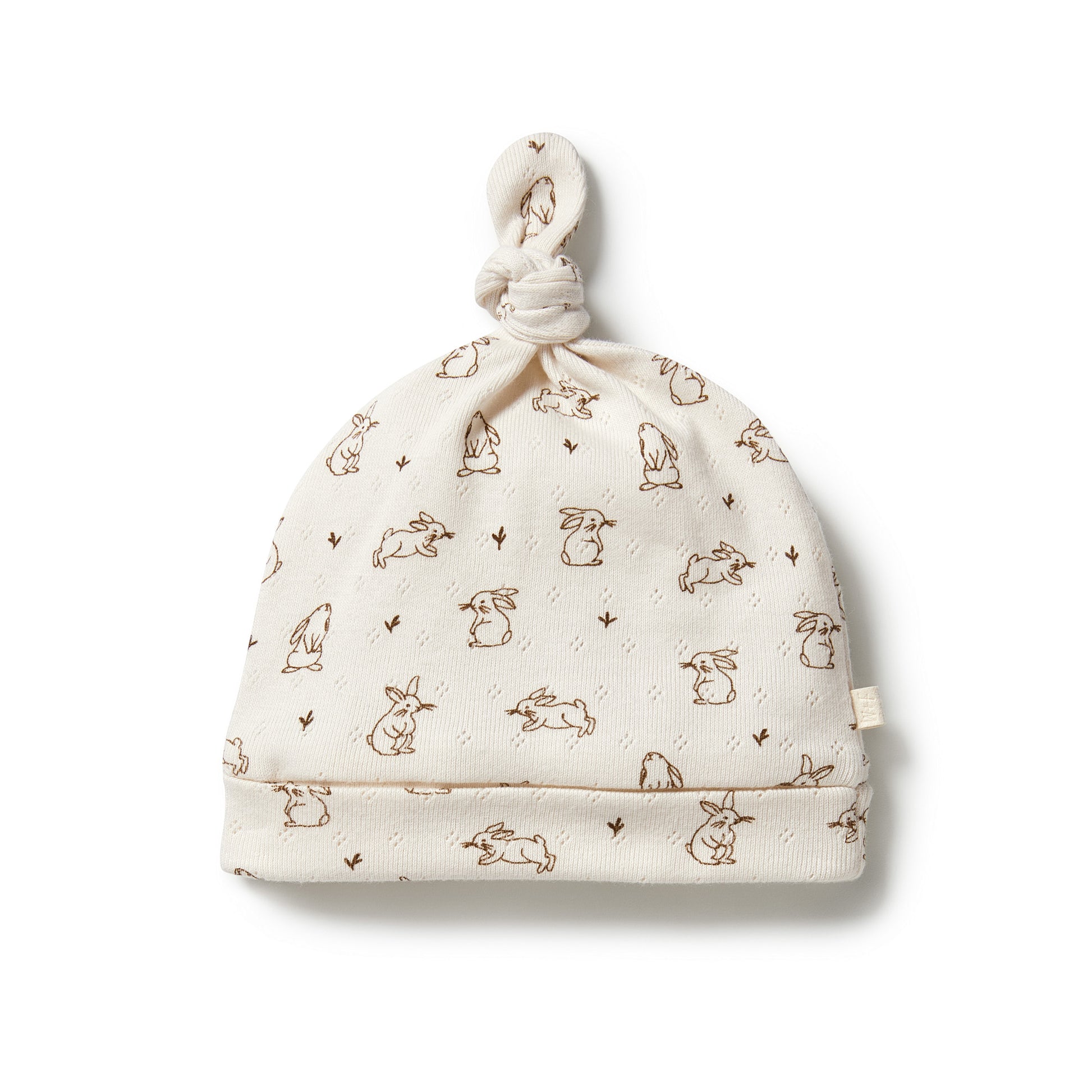 Wilson and Frenchy Organic Pointelle Knot Hat - Bunny Love | Beanie | Bon Bon Tresor