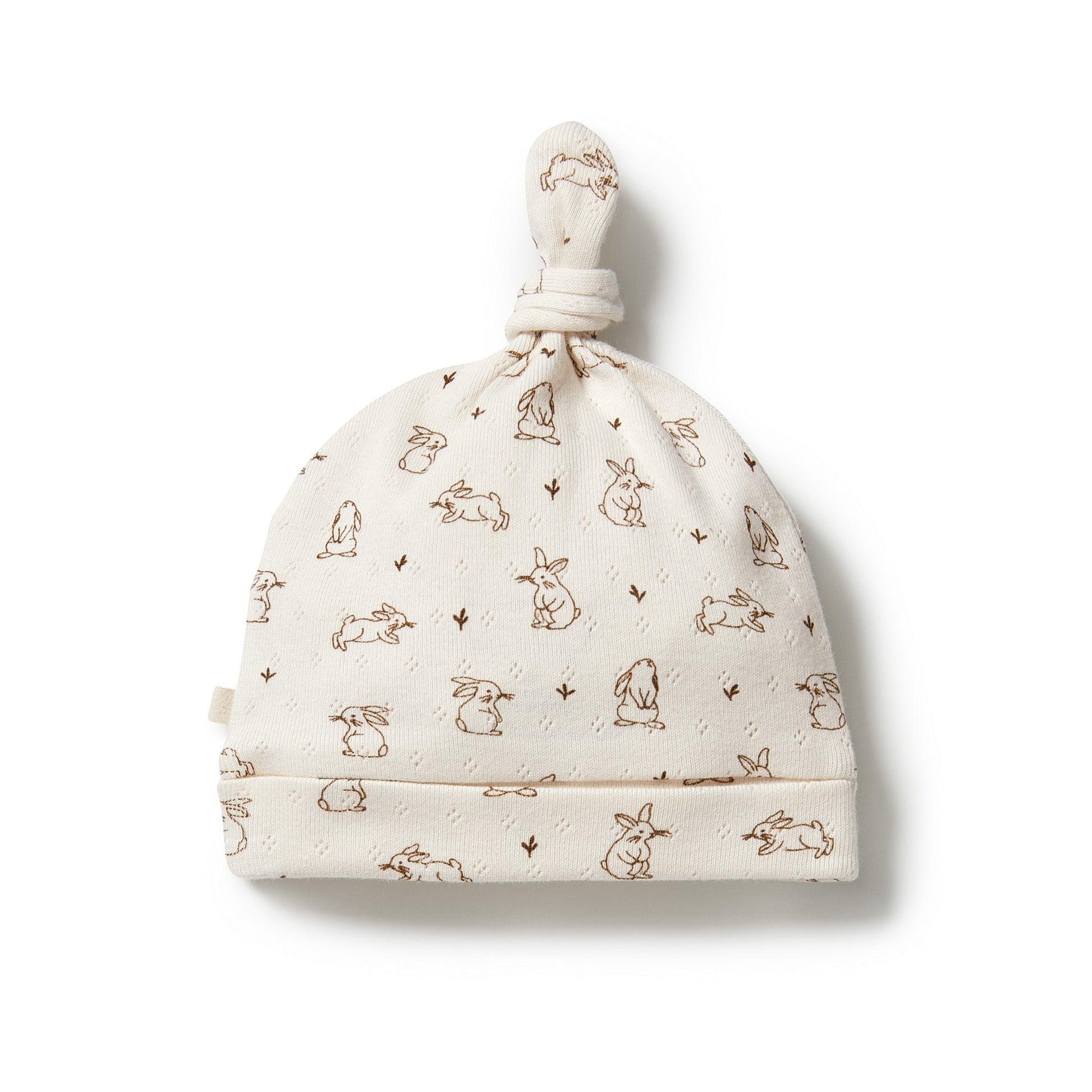 Wilson and Frenchy Organic Pointelle Knot Hat - Bunny Love | Beanie | Bon Bon Tresor