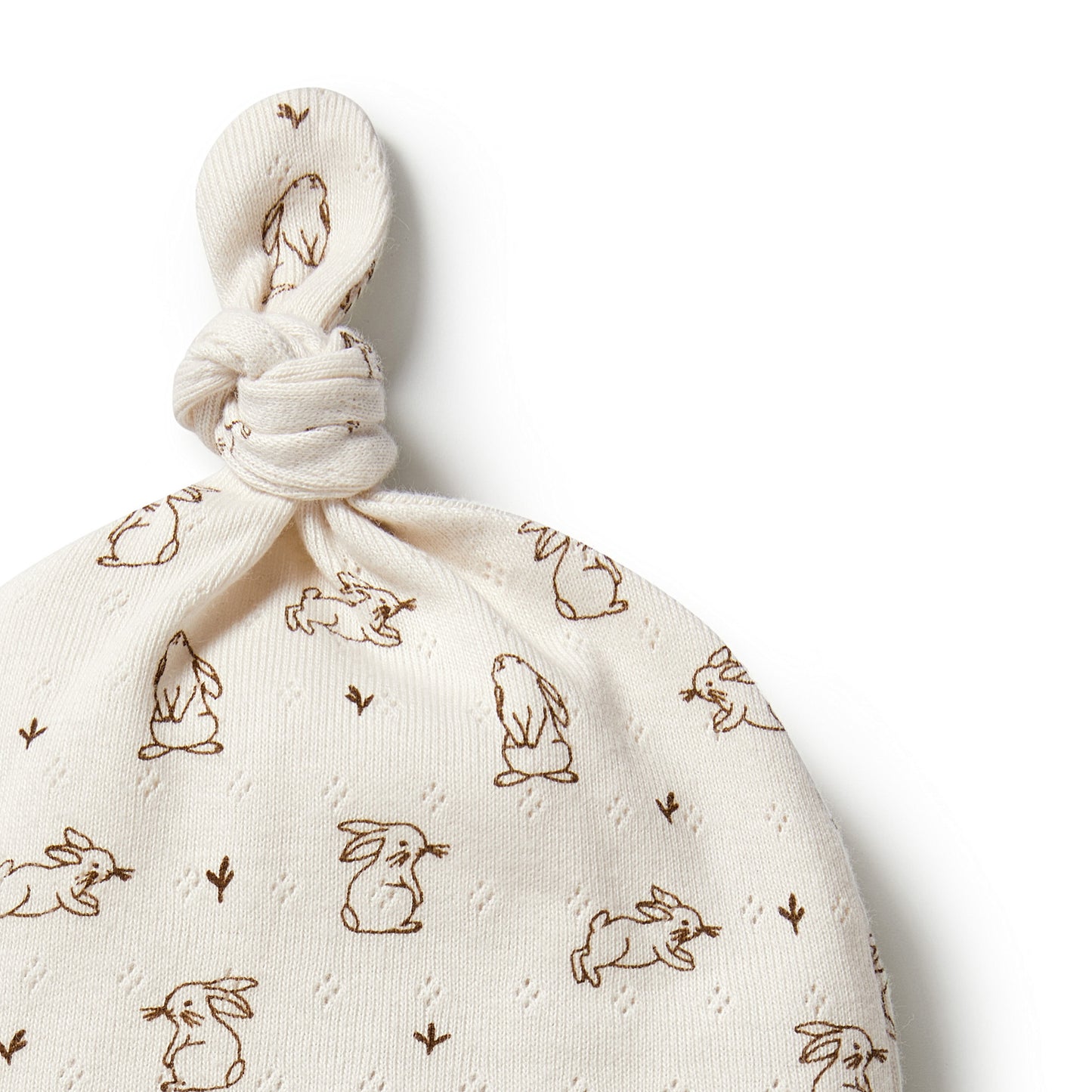 Wilson and Frenchy Organic Pointelle Knot Hat - Bunny Love | Beanie | Bon Bon Tresor