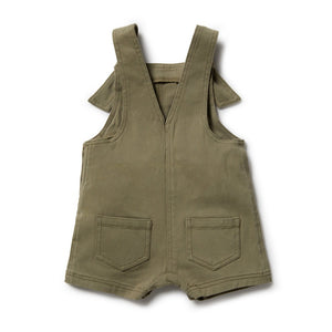 Wilson and Frenchy Fern Green Stretch Drill Knotted Overall | Rompers & Playsuits | Bon Bon Tresor