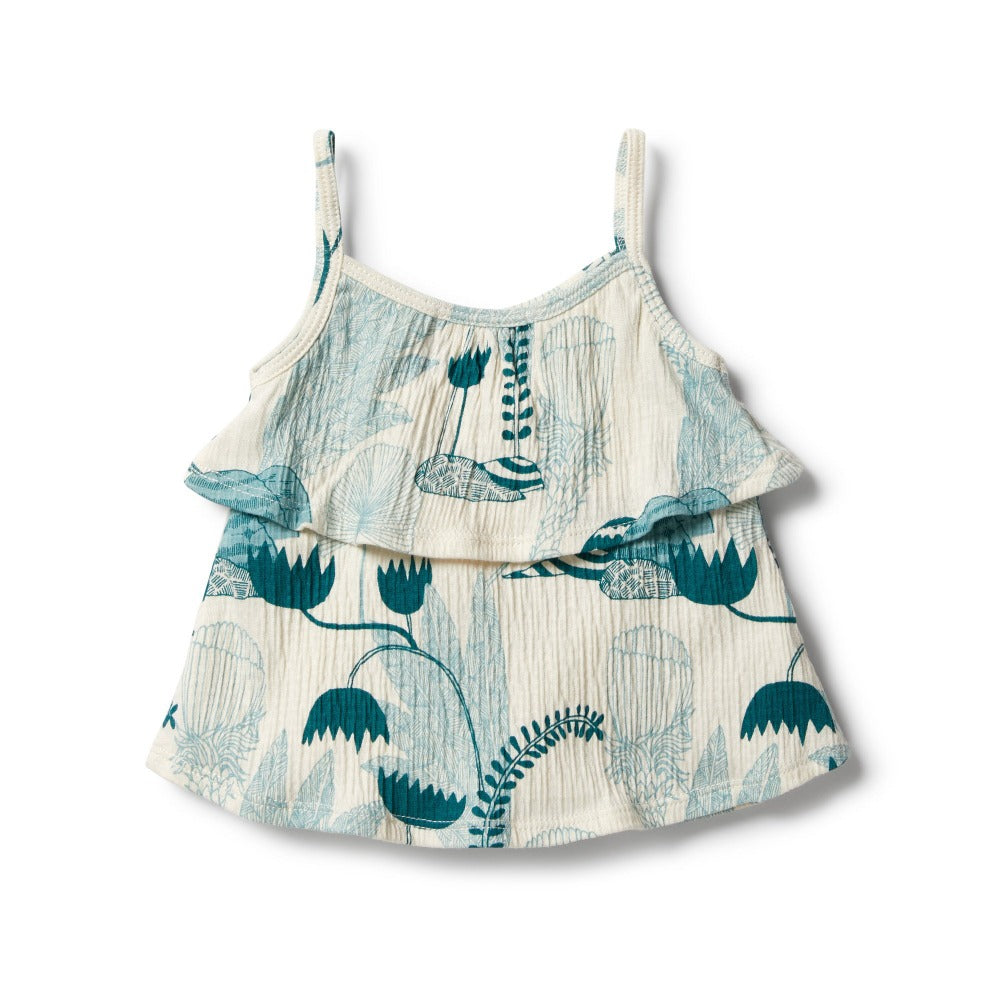 Wilson and Frenchy Crinkle Ruffle Tank Top Wonderful