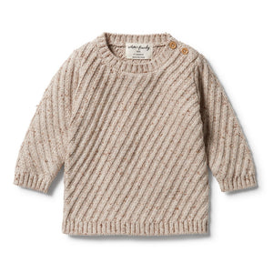 Wilson and Frenchy Knitted Jacquard Jumper Oatmeal Fleck | Sweaters & Knitwear | Bon Bon Tresor