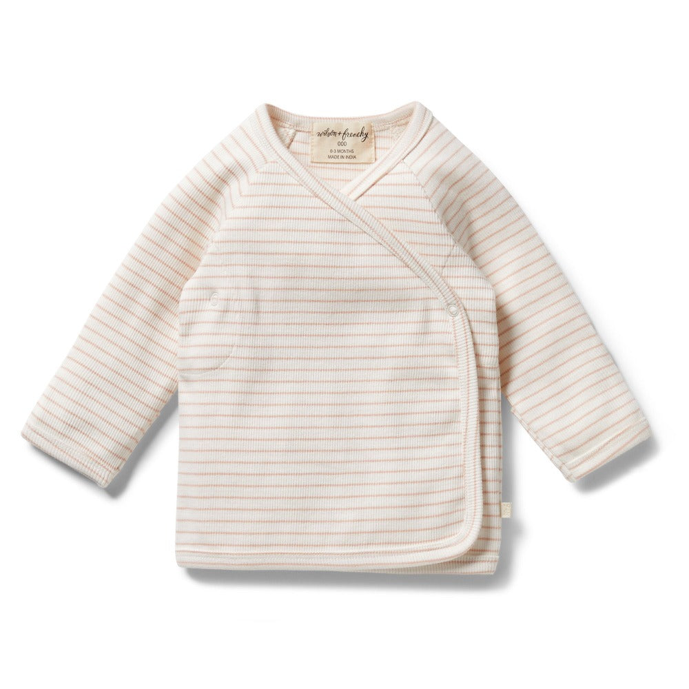 Wilson and Frenchy Organic Stripe Rib Kimono Top Cameo Rose | Tops & T-Shirts | Bon Bon Tresor