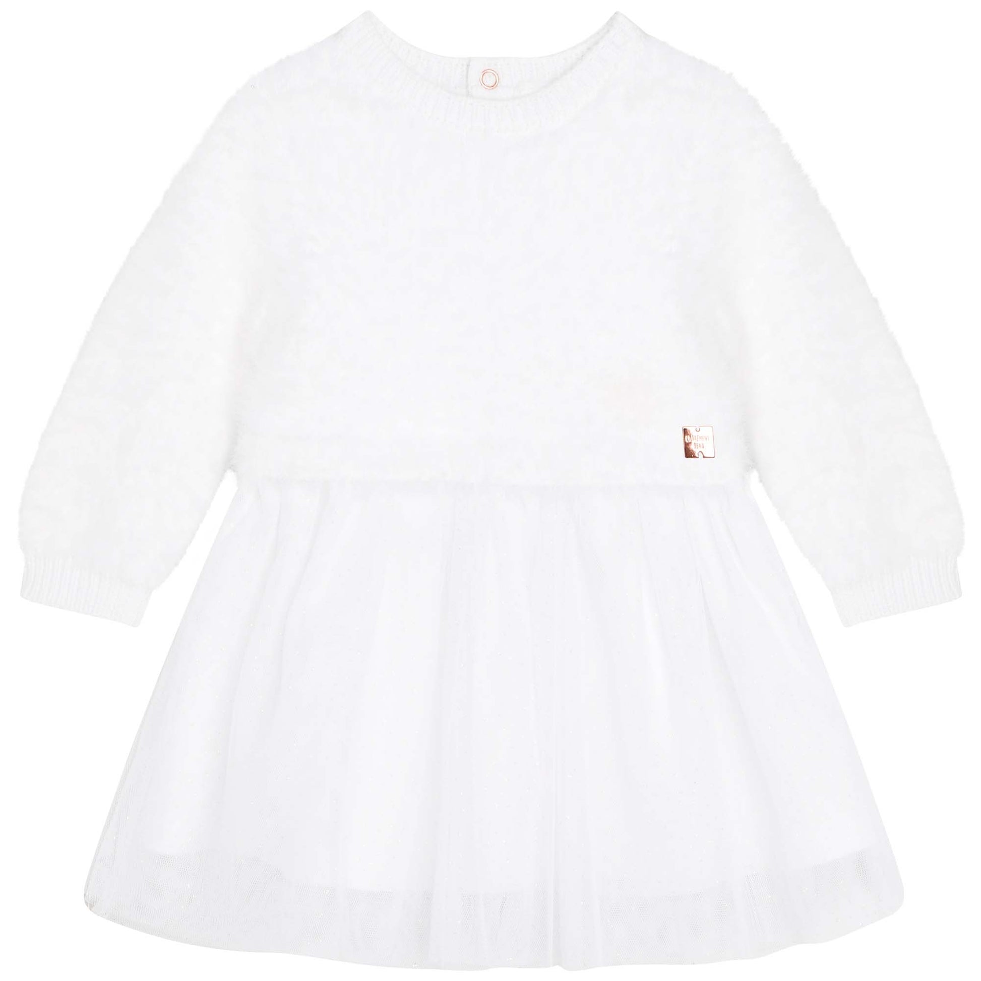 Carrement Beau White Knit Tulle Dress | Dresses | Bon Bon Tresor