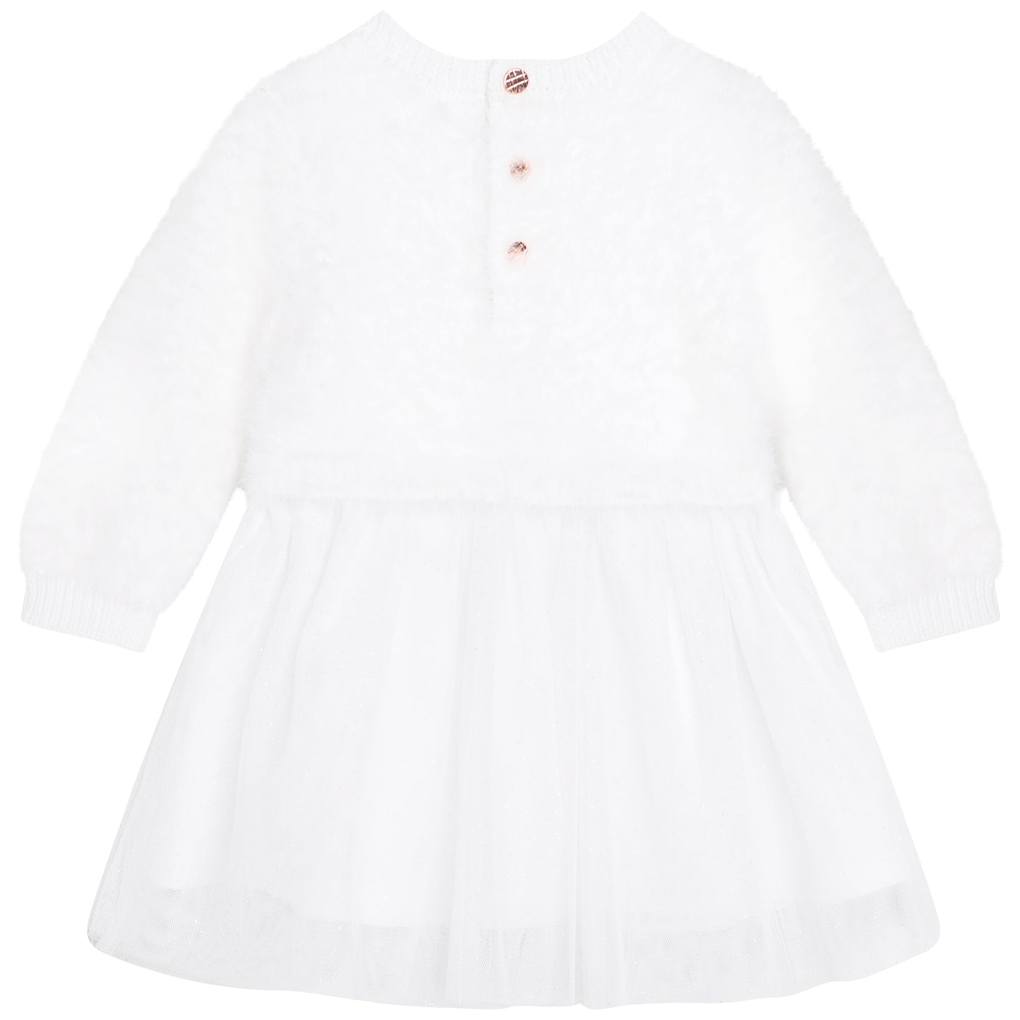 Carrement Beau White Knit Tulle Dress | Dresses | Bon Bon Tresor