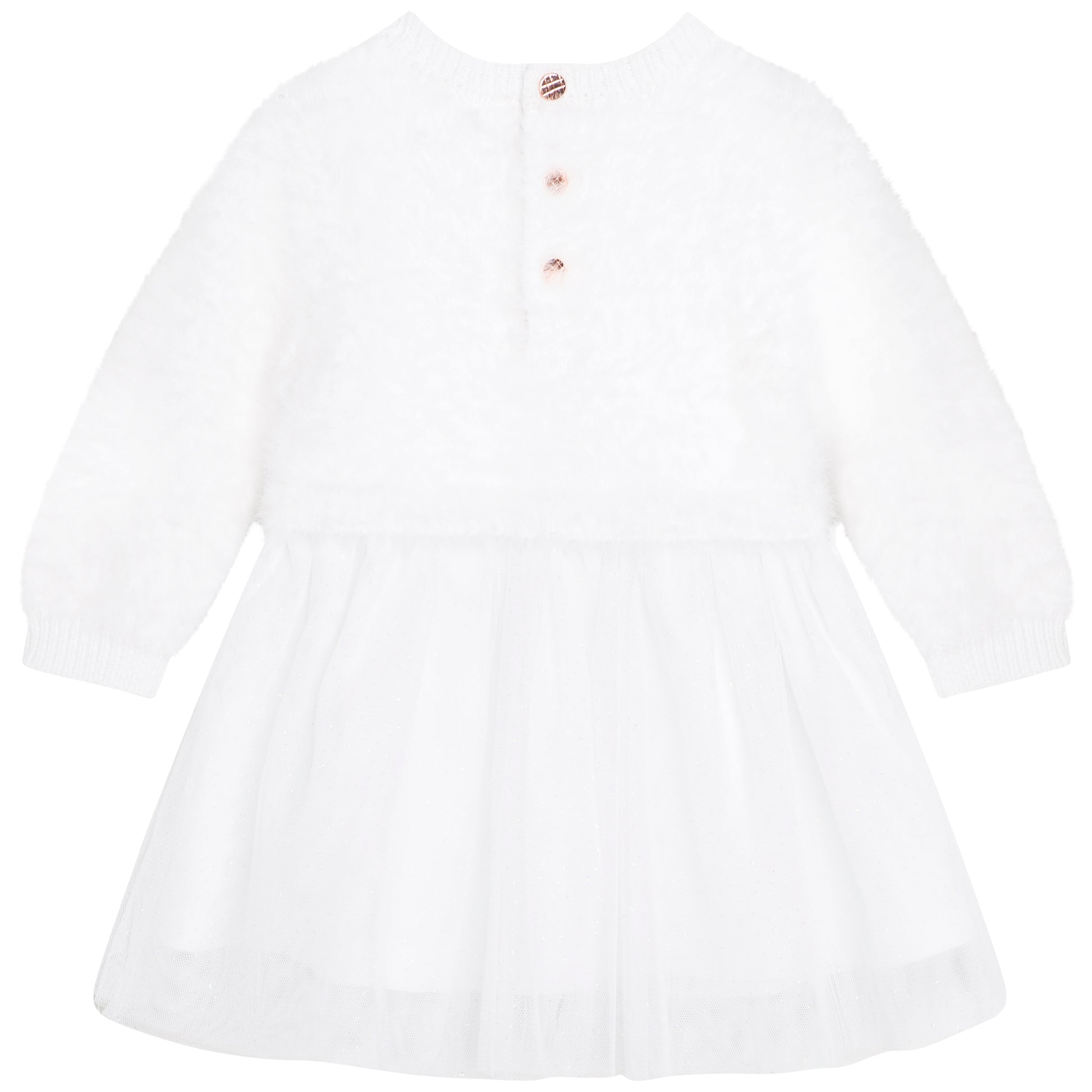 Carrement Beau White Knit Tulle Dress | Dresses | Bon Bon Tresor