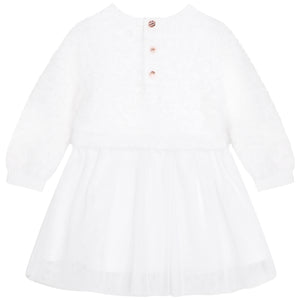 Carrement Beau White Knit Tulle Dress | Dresses & Skirts | Bon Bon Tresor