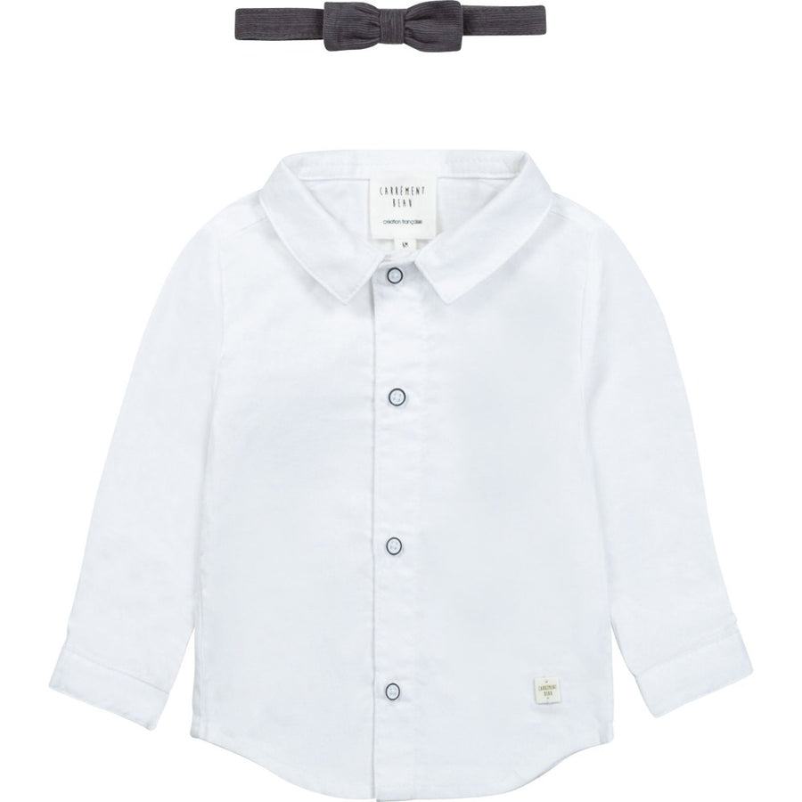 Carrement Beau White Shirt and Grey Bow Tie | Tops & T-Shirts | Bon Bon Tresor