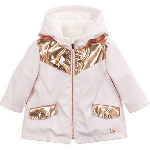 Carrement Beau Pink Hooded Rain Jacket | Coats & Jackets | Bon Bon Tresor