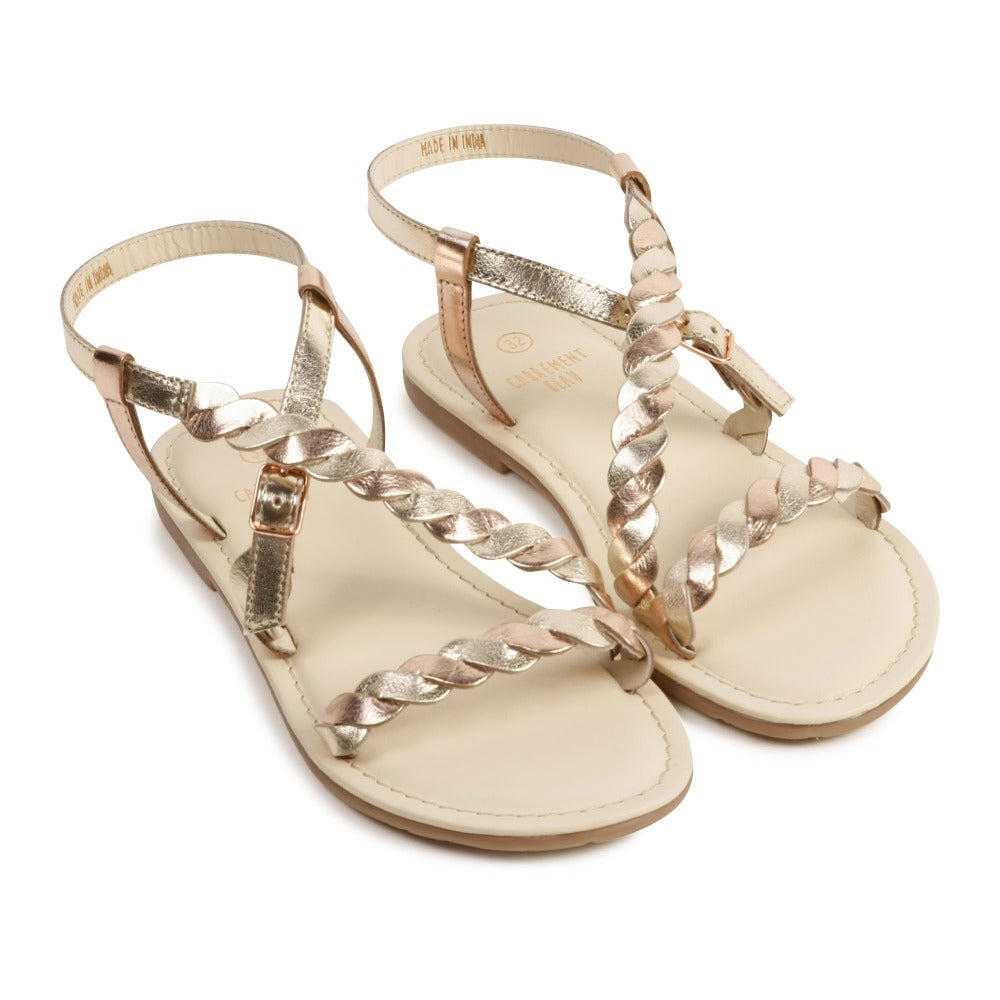 Carrement Beau Gold Sandals | Dress Shoes | Bon Bon Tresor