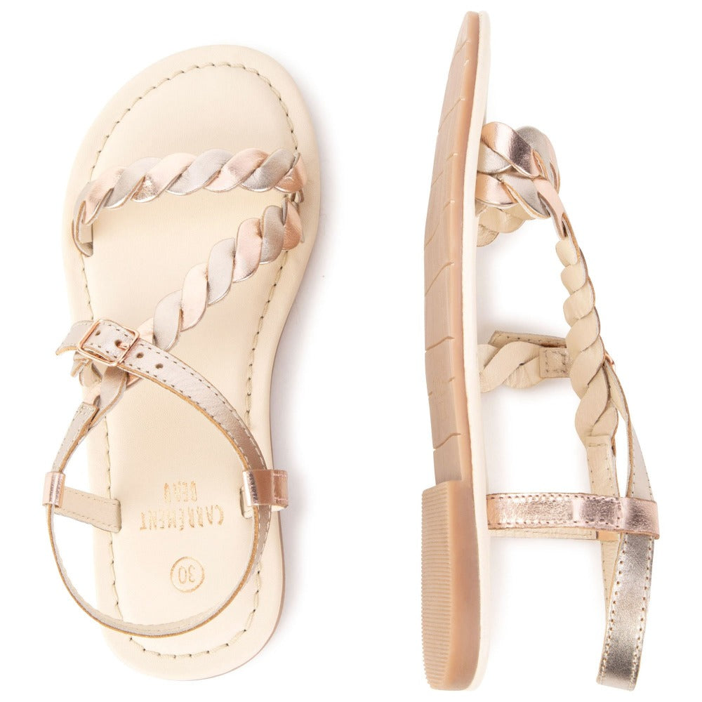 Carrement Beau Gold Sandals | Dress Shoes | Bon Bon Tresor