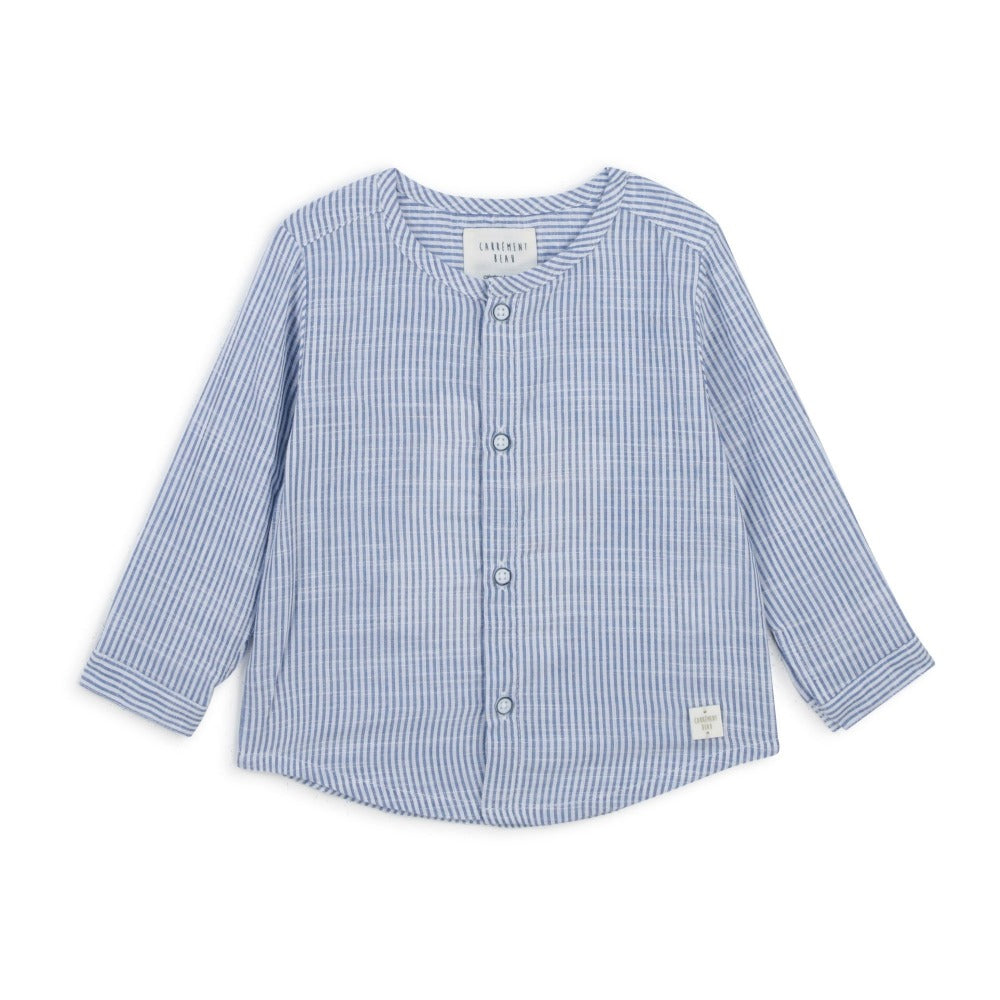 Carrement Beau Baby Boy Blue Stipe Shirt | Tops & T-Shirts | Bon Bon Tresor