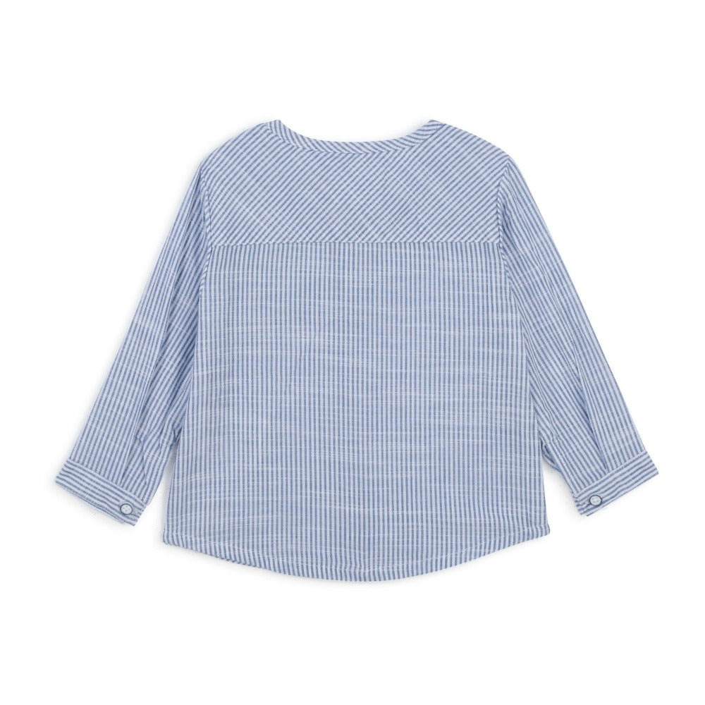 Carrement Beau Baby Boy Blue Stipe Shirt