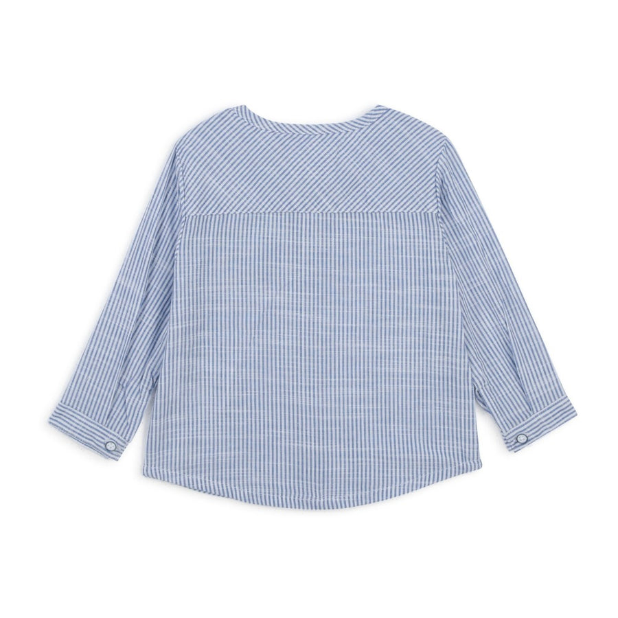 Carrement Beau Baby Boy Blue Stipe Shirt | Tops & T-Shirts | Bon Bon Tresor
