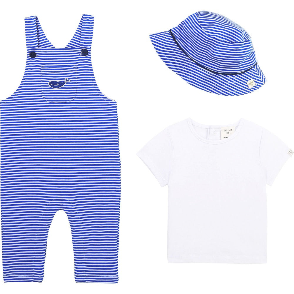 Carrement Beau Blue Dungarees Set | Rompers & Playsuits | Bon Bon Tresor