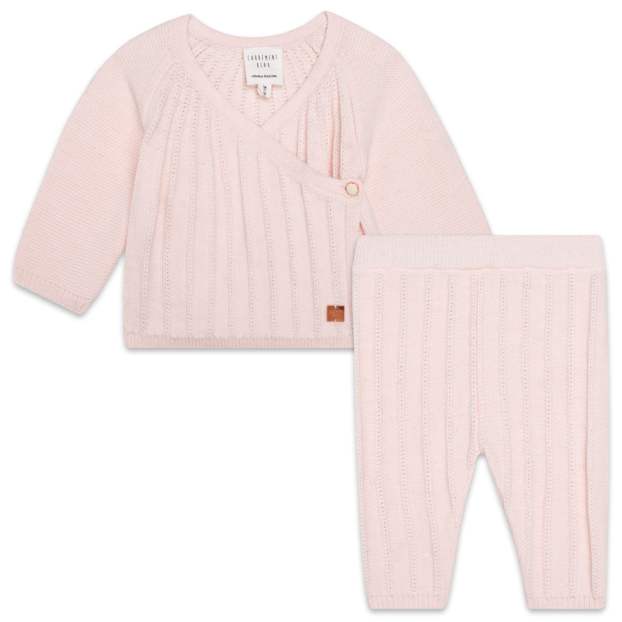 Carrement Beau Pink Knit Top and Trouser Set | Sweaters & Knitwear | Bon Bon Tresor