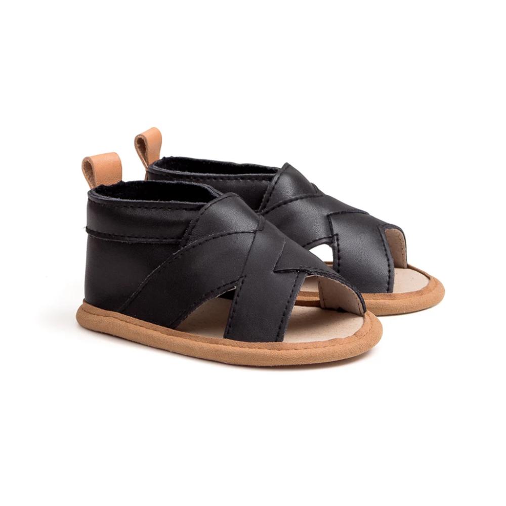 Pretty Brave Cross-Over Sandal Castle Black | Sandals | Bon Bon Tresor