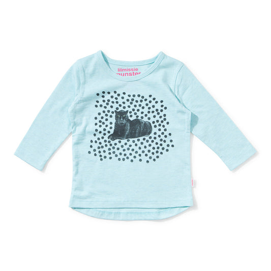 Lil Missie Munster Aqua Long Sleeve Simba Top | Tops & T-Shirts | Bon Bon Tresor