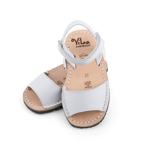Vila Australia White Leather Sandal | Dress Shoes | Bon Bon Tresor