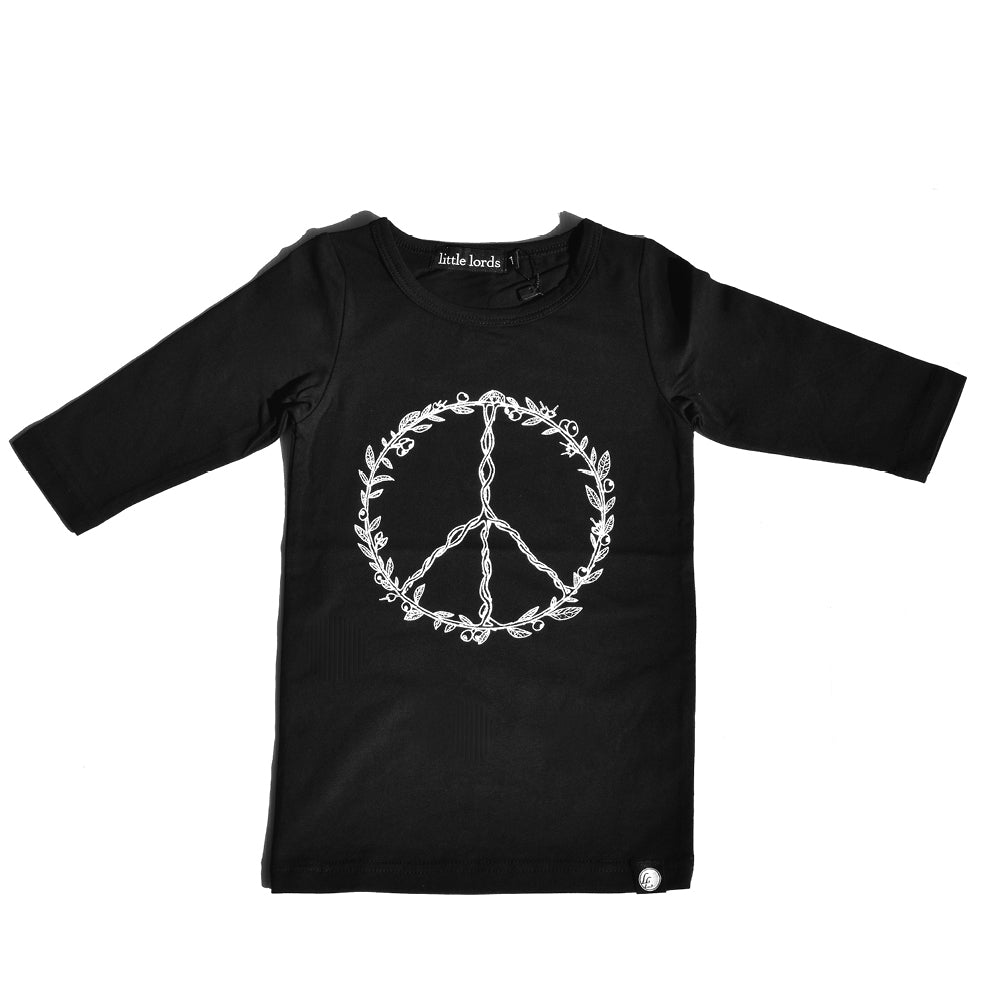 Little Lords Black Peace Raglan Dress | Dresses & Skirts | Bon Bon Tresor