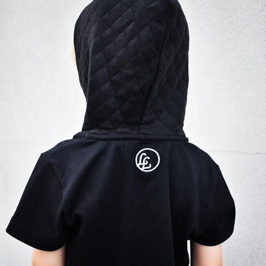 Little Lords Black Quilted Hooded Tee | Tops & T-Shirts | Bon Bon Tresor