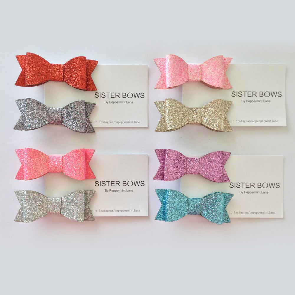 Sister Bows Assorted Glitter Bow Hair Clip | Hair Accessories | Bon Bon Tresor