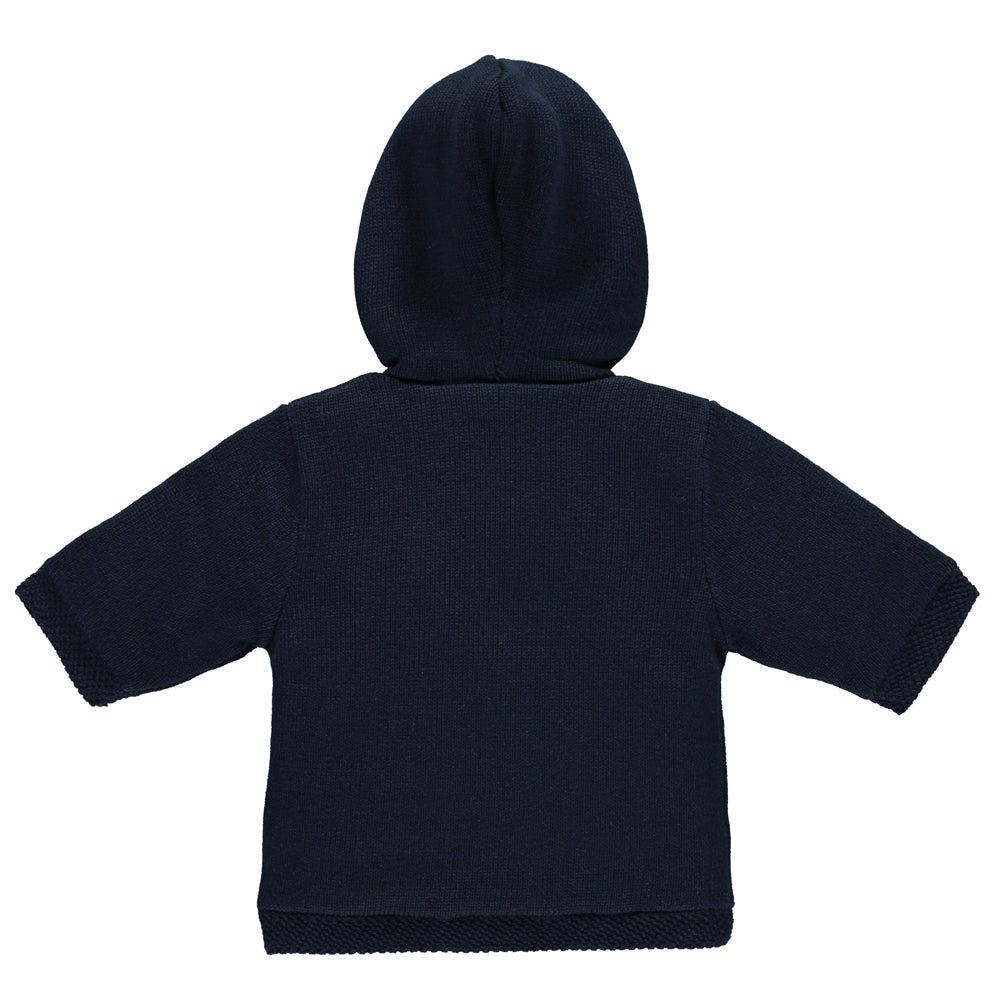 Emile et Rose Baby Boy Navy Knit Hooded Jacket