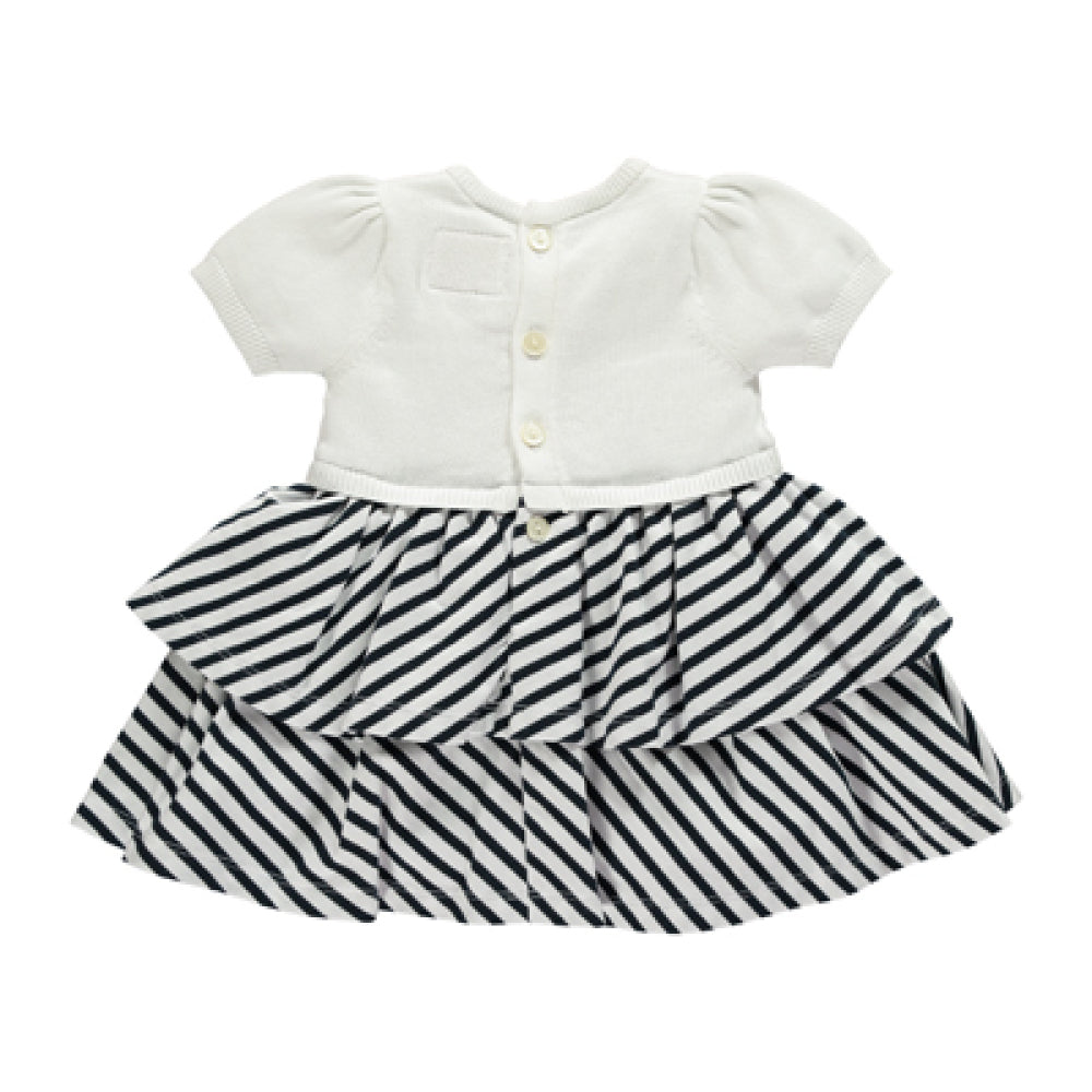 Emile et Rose Baby Girl Navy True knit Upper & Striped Dress