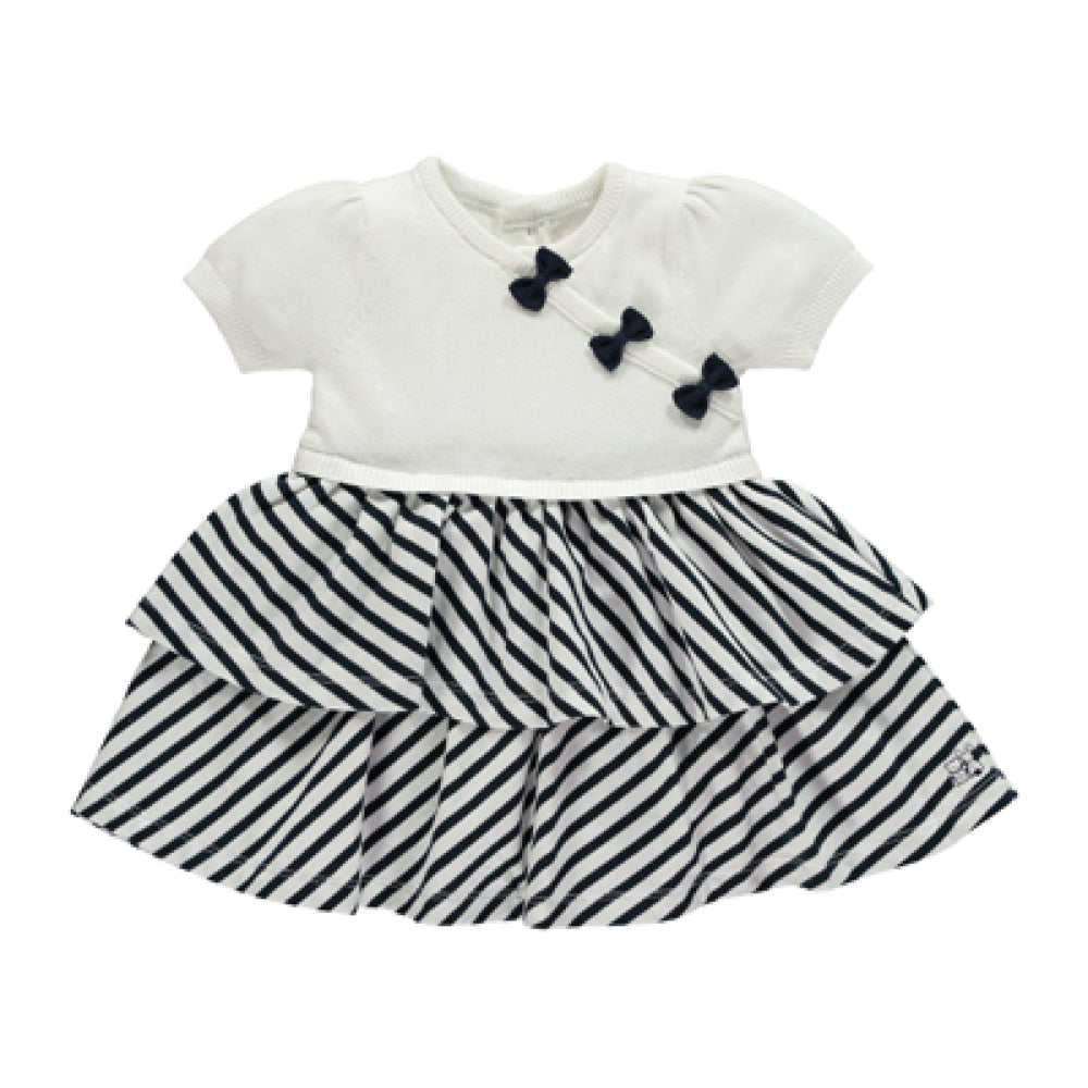 Emile et Rose Baby Girl Navy True knit Upper & Striped Dress | Dresses | Bon Bon Tresor