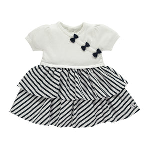 Emile et Rose Baby Girl Navy True knit Upper & Striped Dress | Dresses & Skirts | Bon Bon Tresor