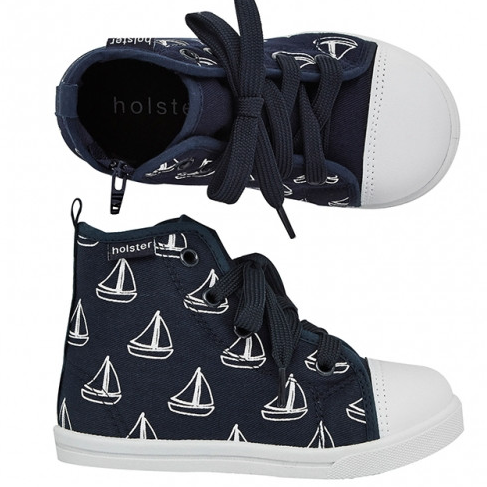 Holster Kids - Ahoy Navy High Top Shoe | Sneakers | Bon Bon Tresor