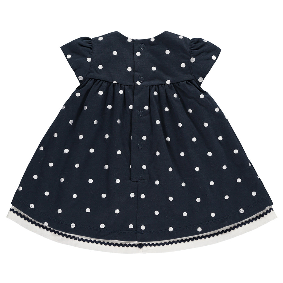 Emile et Rose Baby Girl Navy Spot Dress | Dresses & Skirts | Bon Bon Tresor