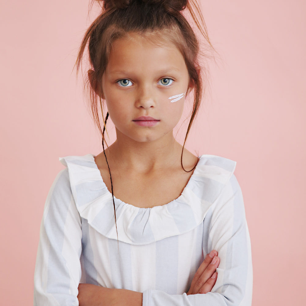 Anarkid Block Stripe Frill Neck Leotard | Tops & T-Shirts | Bon Bon Tresor