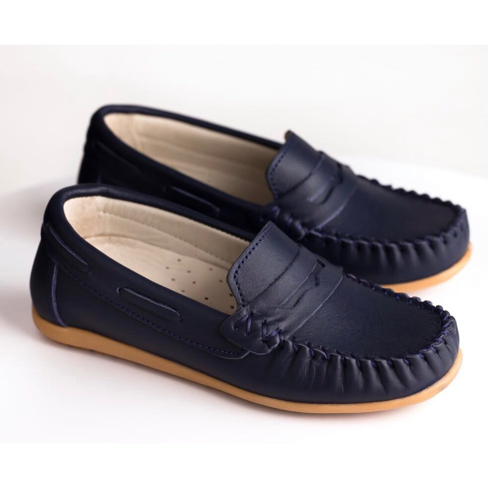 Kiddie Couture Navy Polo Loafers | Moccasins & Loafers | Bon Bon Tresor