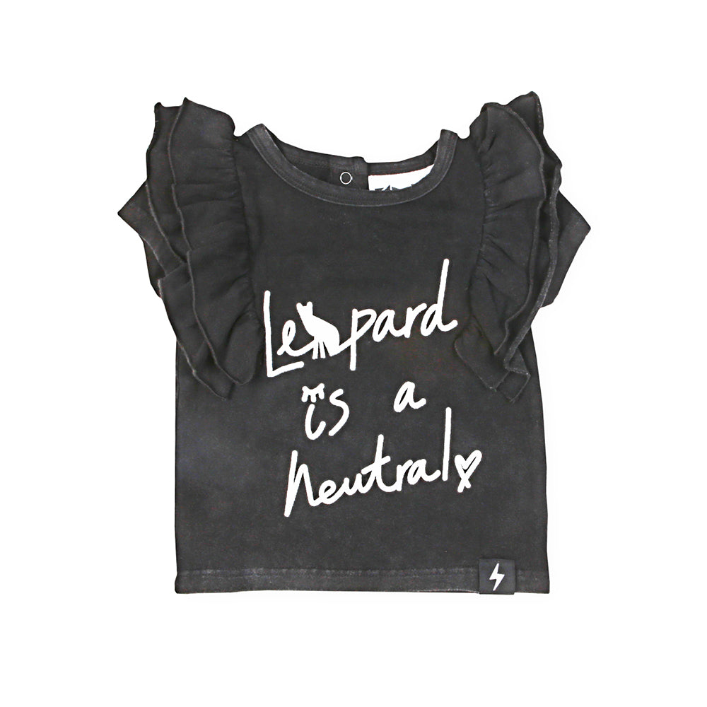 Kapow Kids Baby Girl 'Leopard Is A Natural' Ruffle Tee | Tops & T-Shirts | Bon Bon Tresor