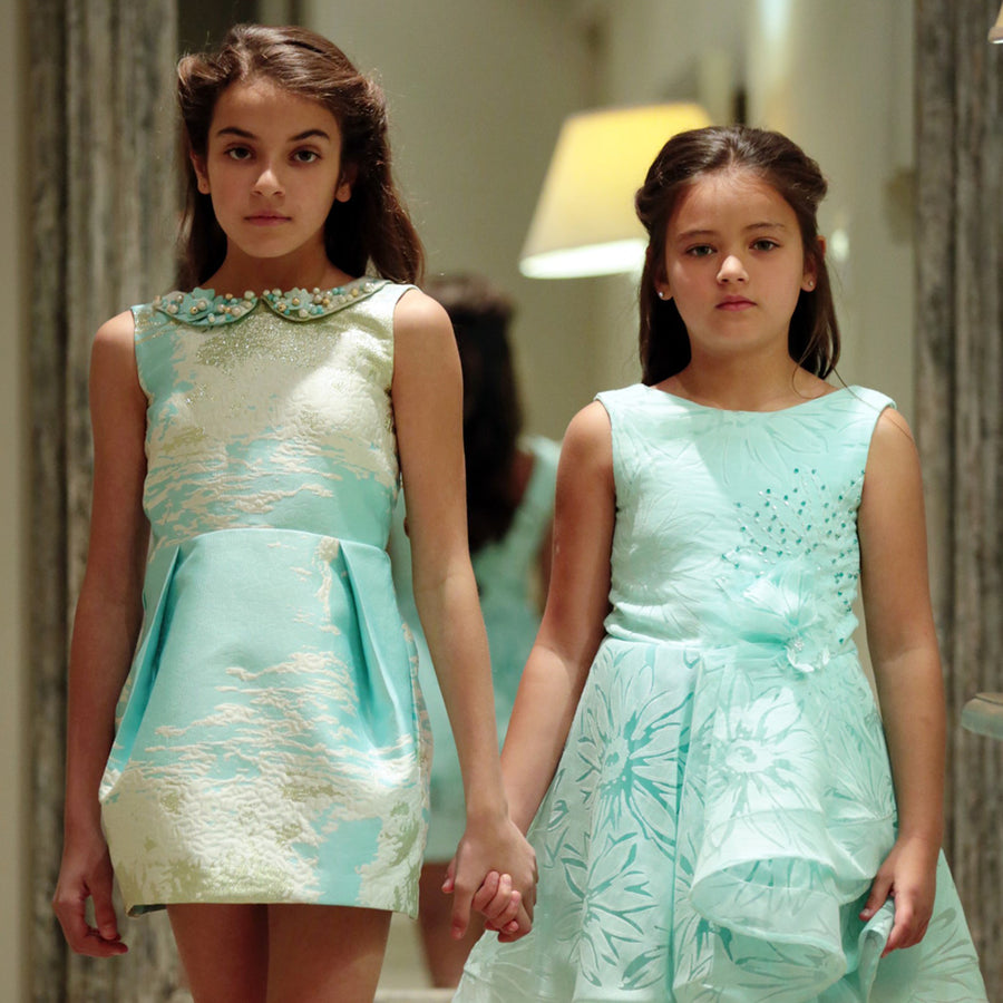 Soapbox Kids Cool Blue Afternoon Tea Party Dress | Party Dresses | Bon Bon Tresor