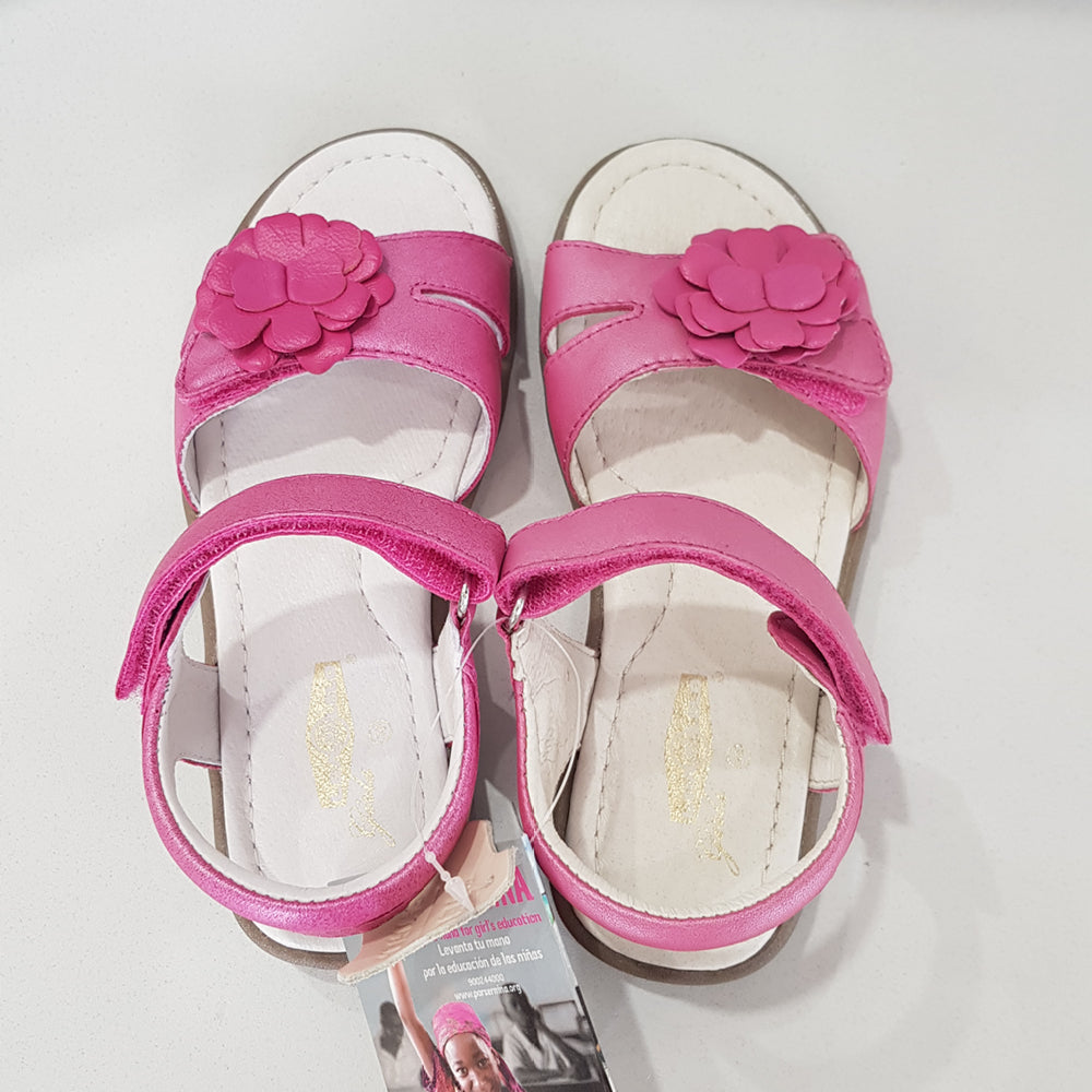 Lela Leo Girls Pink Leather Sandal | Sandals | Bon Bon Tresor