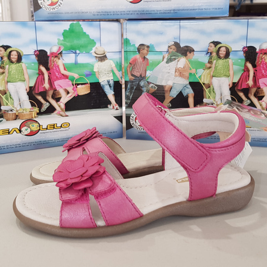 Lela Leo Girls Pink Leather Sandal | Sandals | Bon Bon Tresor