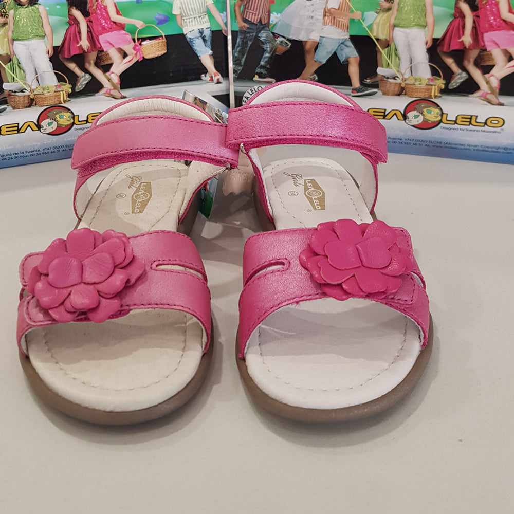 Lela Leo Girls Pink Leather Sandal | Sandals | Bon Bon Tresor