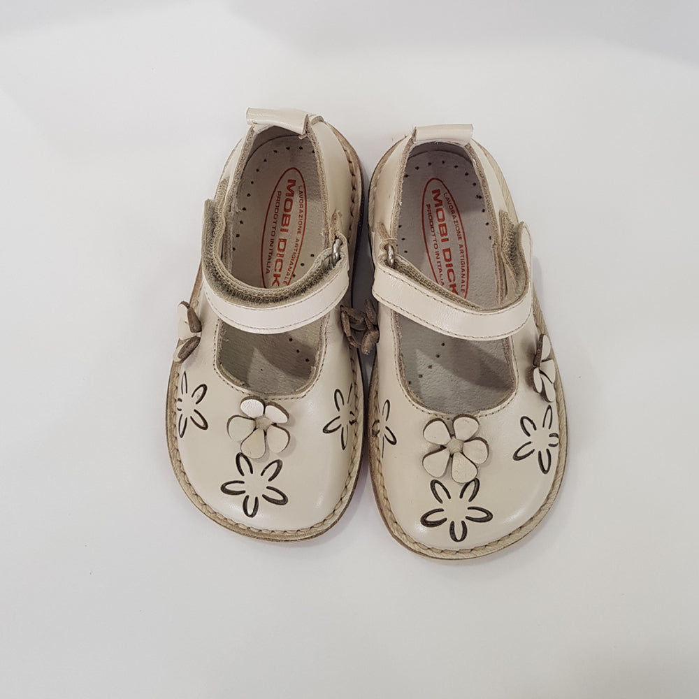 Morello Shoes - Toddler Cream Leather Mary Jane Shoes