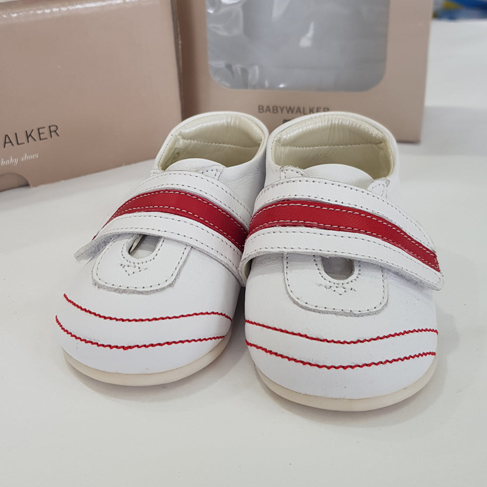 BabyWalker Red/White Leather Baby Shoes | Dress Shoes | Bon Bon Tresor